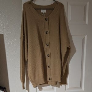 Heyson Tan Button-Up Women Cardigan